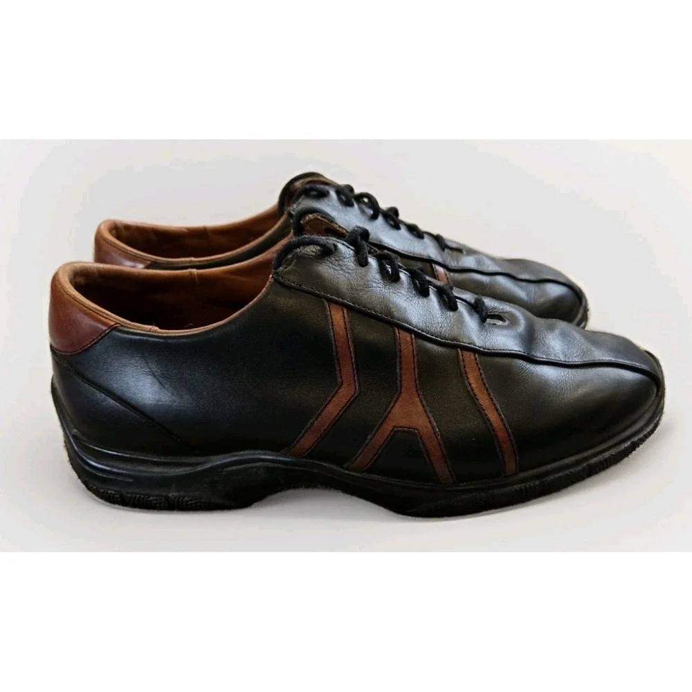 Allen Edmonds Mens 7.5 D Black Brown Leather Casual Oxford Comfort Shoes USA